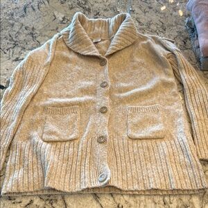 Cozy Beige Button-Up Women's Sweater